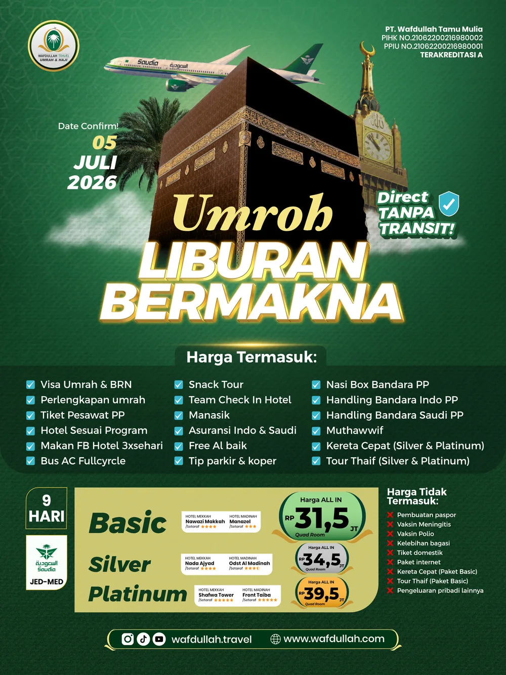 Umroh Liburan Bermakna PLATINUM